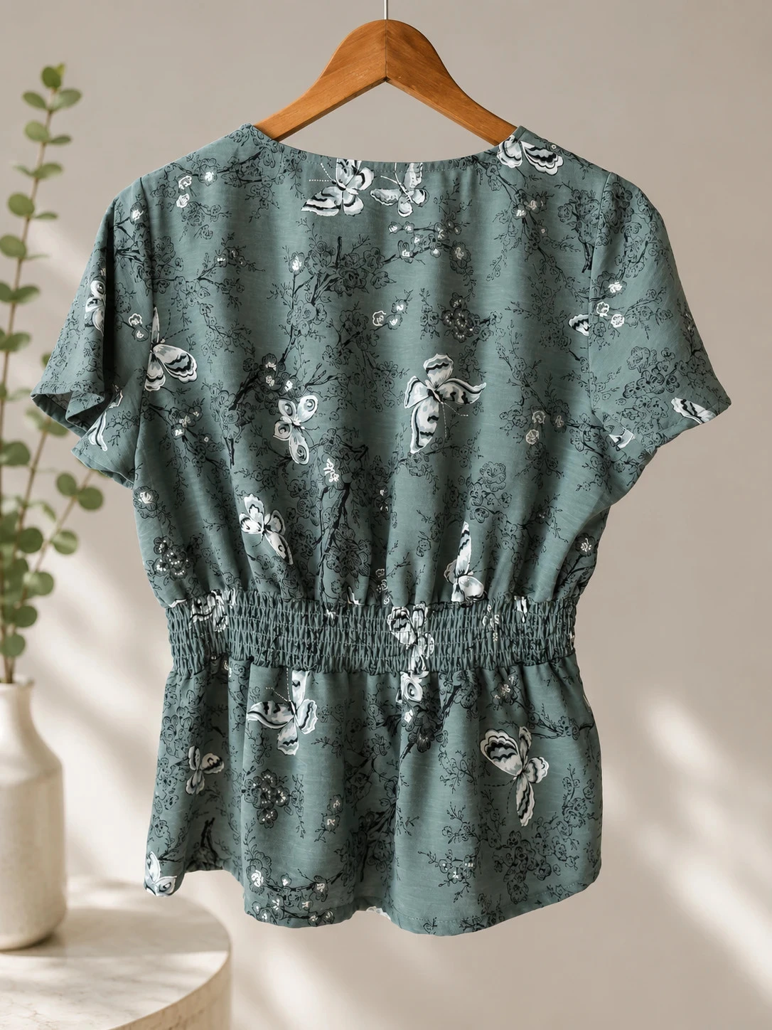 Blouse fluide Cache Cache vert d'eau - Taille 38 – photo 2